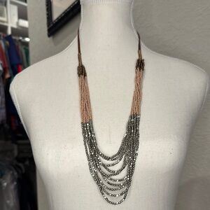 Ombre Multi-Strand Necklace with Copper and Silver Gradient